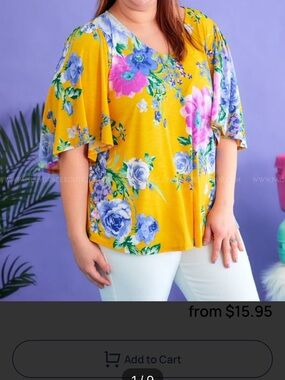 Dear Scarlett Yellow Floral Blouse – Wrinkle‑Free Stretch Top